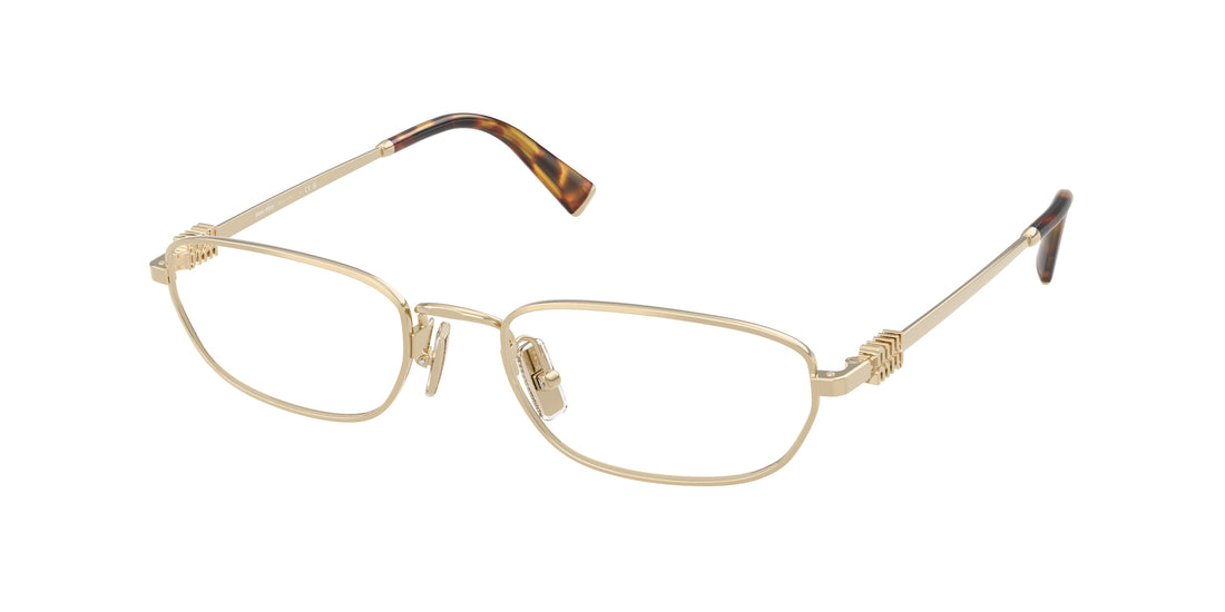 Gafas graduadas miu miu mu 52zv zvn1o1 dorado irregular femenino talla 53mm - Vista principal