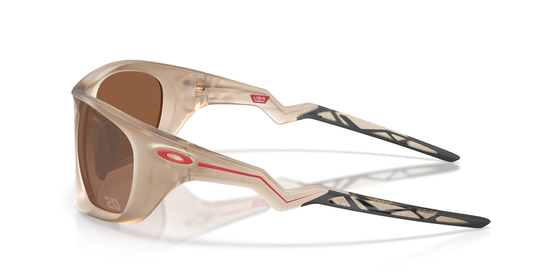 Óculos de sol oakley oo9431 lateralis 943118 beige rectangular masculino tamanho 60mm - Vista de detalhe