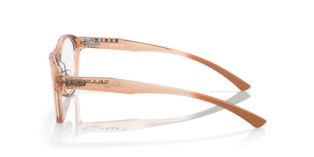 Óculos graduados oakley ox8057 draw up 805707 beige round femenino tamanho 56mm - Vista de detalhe