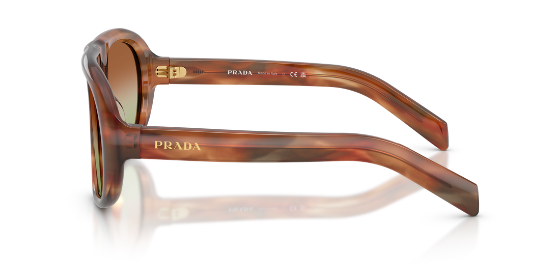 Óculos de sol prada pr c05s 24g70t marron irregular femenino tamanho 57mm - Vista de detalhe