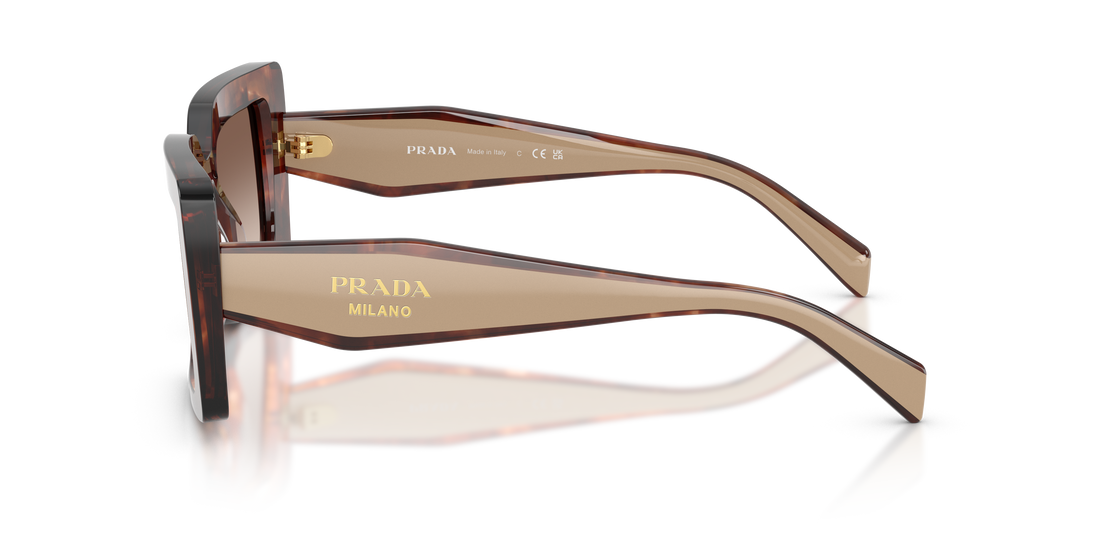 Occhiali da sole prada pr d01s 00k10s havana rectangular femenino taglia 52mm - Vista dettagliata