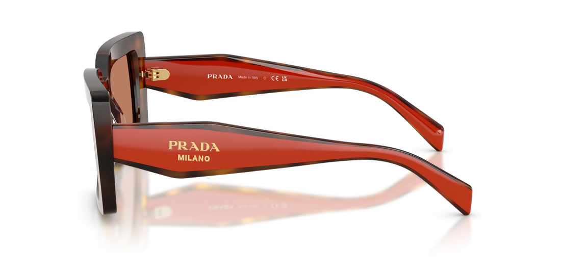 Occhiali da sole prada pr d01s 01k90q havana rectangular femenino taglia 52mm - Vista dettagliata