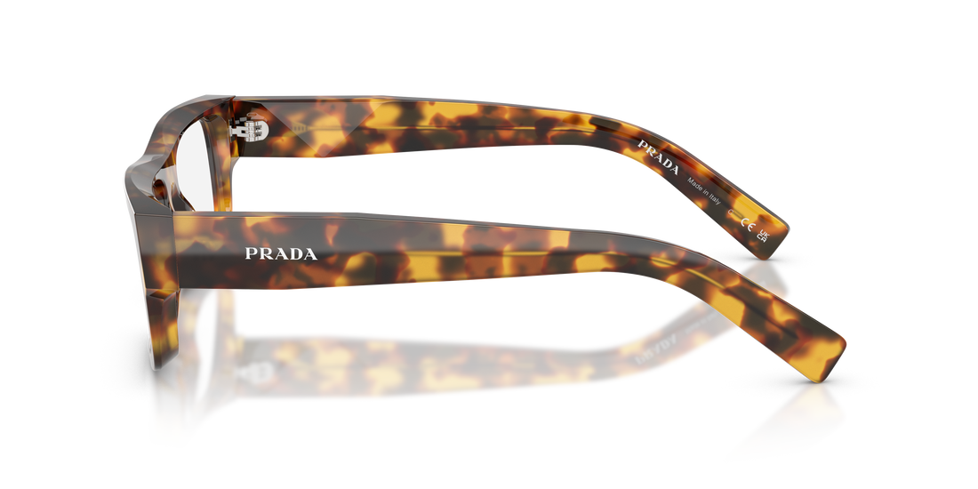 Lunettes de vue prada pr d06v 14l1o1 havana rectangular masculino taille 55mm - Vue détaillée