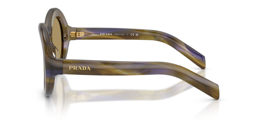 Occhiali da sole prada pr d08su 23g70g marron round femenino taglia 53mm - Vista dettagliata