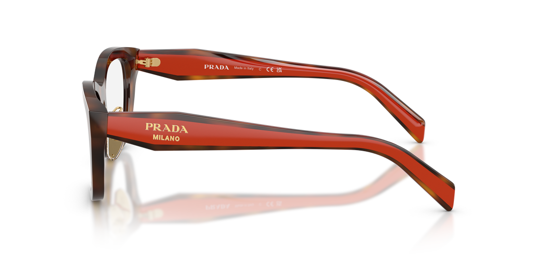 Gafas graduadas prada pr d11vd 01k1o1 havana irregular femenino talla 53mm - Vista de detalle