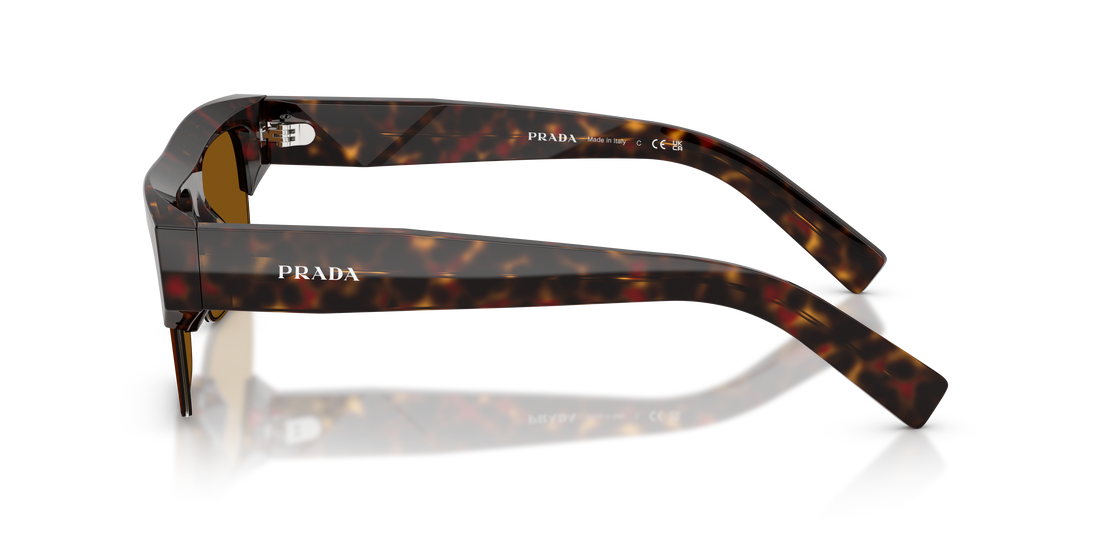 Occhiali da sole prada pr d12su 17n20v havana rectangular masculino taglia 55mm - Vista dettagliata