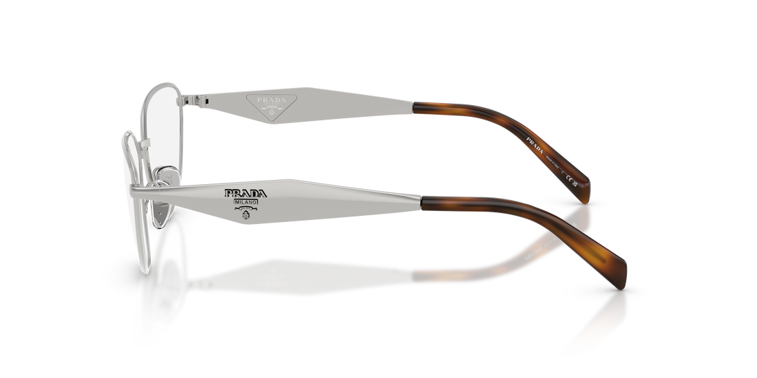 Gafas graduadas prada pr d52v 1bc1o1 plateado irregular femenino talla 56mm - Vista de detalle