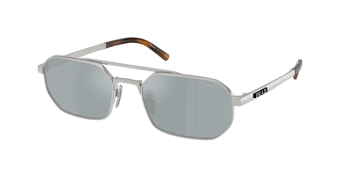 Sunglasses prada pr d53s 1bc40x plateado irregular masculino size 55mm - Main view