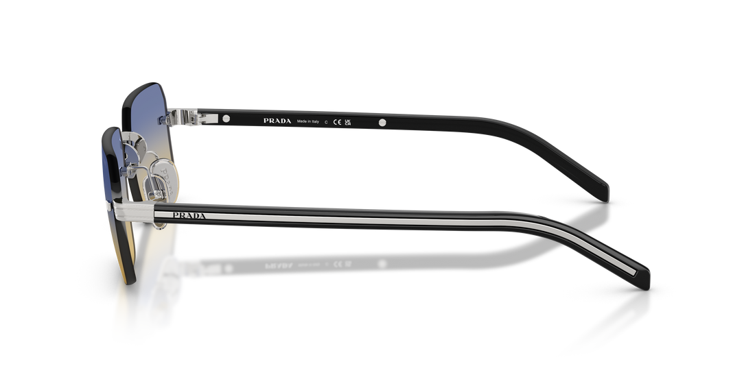 Occhiali da sole prada pr d55s 1bc50e plateado rectangular masculino taglia 55mm - Vista dettagliata