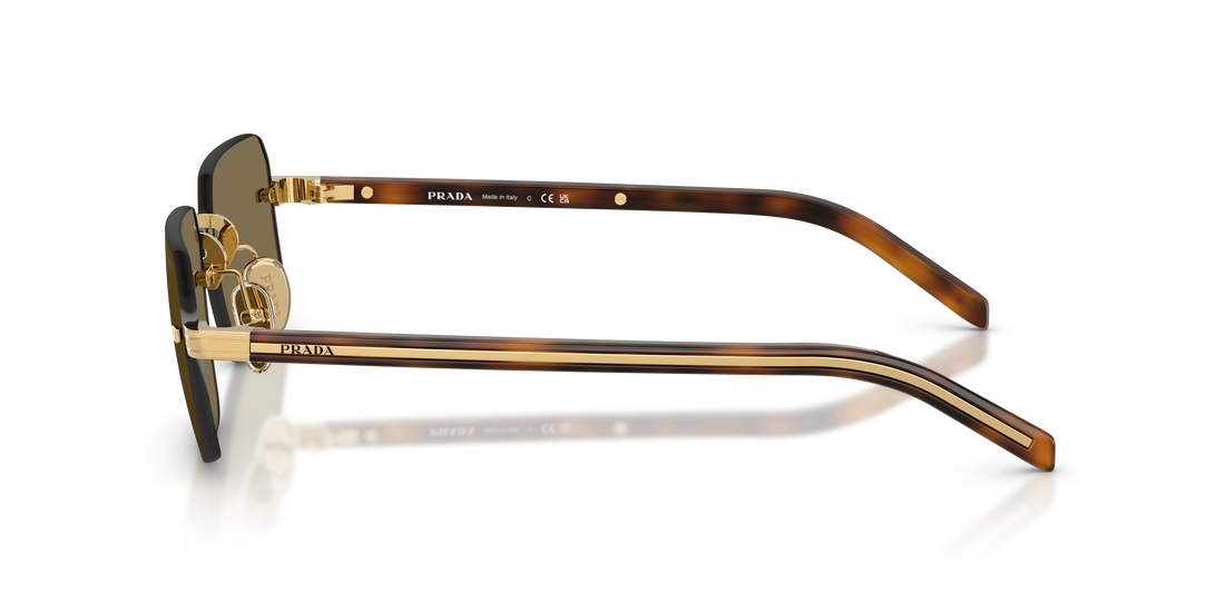 Sunglasses prada pr d55s 5ak90f dorado rectangular masculino size 55mm - Detailed view