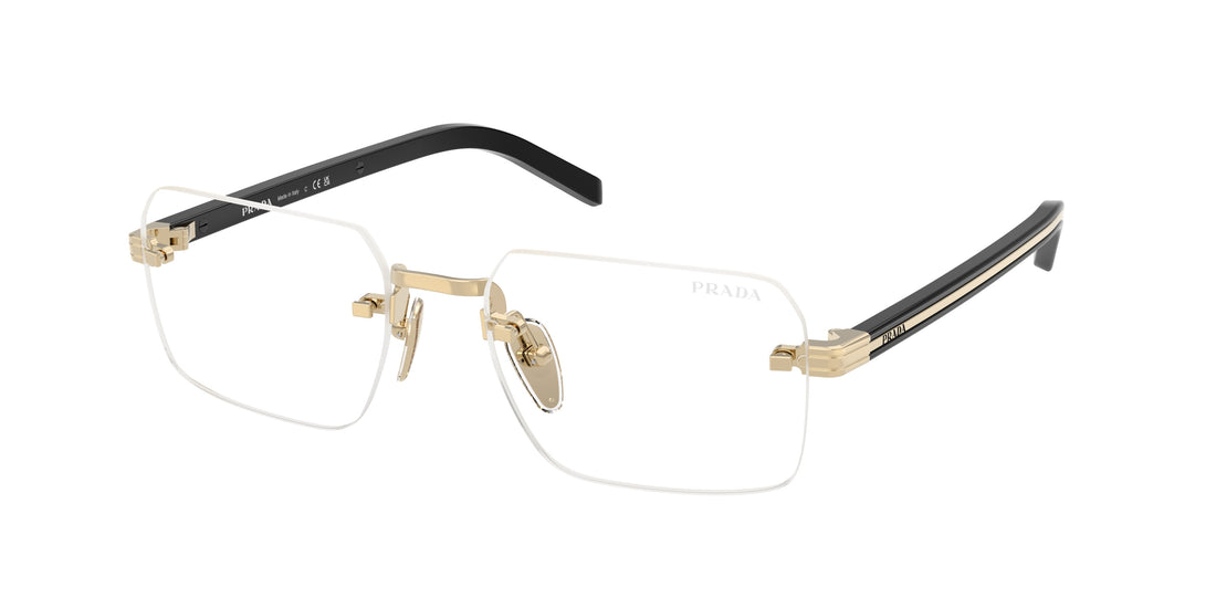 Sunglasses prada pr d55s zvn10w dorado rectangular masculino size 55mm - Main view