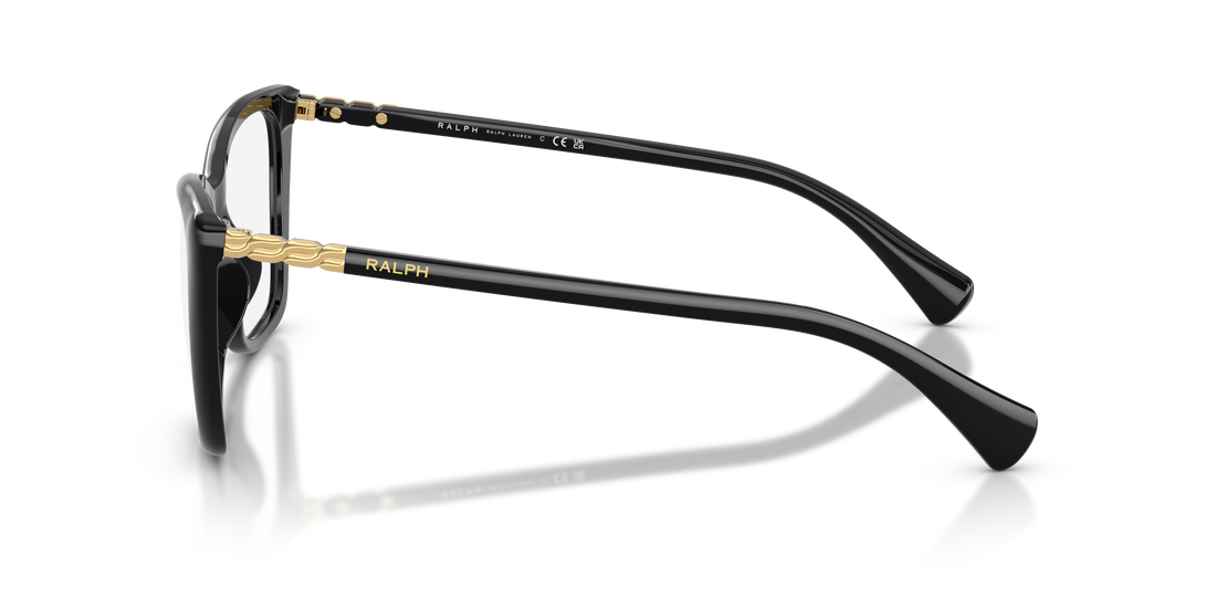 Óculos graduados ralph ra7177u 5001 negro butterfly femenino tamanho 55mm - Vista de detalhe