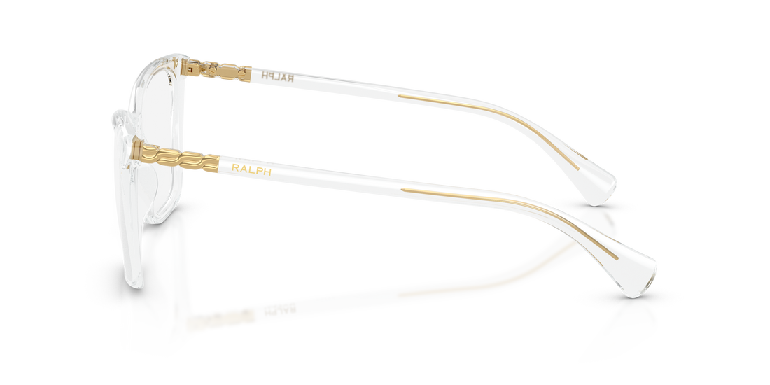 Óculos graduados ralph ra7177u 5002 transparente butterfly femenino tamanho 53mm - Vista de detalhe