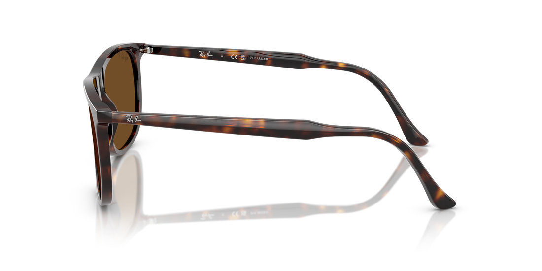 Lunettes de soleil ray-ban rb2216 902/57 havana rectangular unisex taille 58mm - Vue détaillée