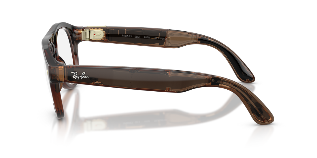 Occhiali da sole ray-ban meta rw4016v aviator optics 8532 marron pilot unisex taglia 54mm - Vista dettagliata