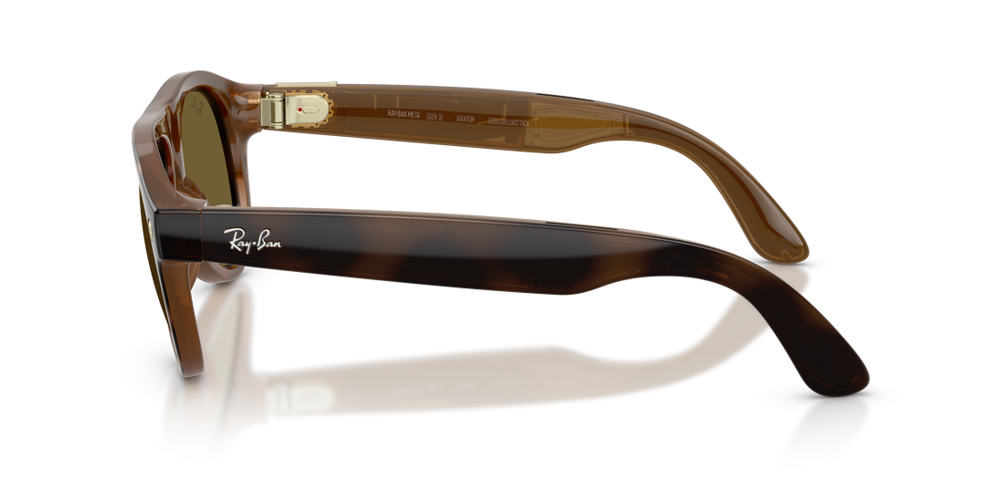 Occhiali da sole ray-ban meta rw4016 aviator 690573 havana pilot unisex taglia 54mm - Vista dettagliata