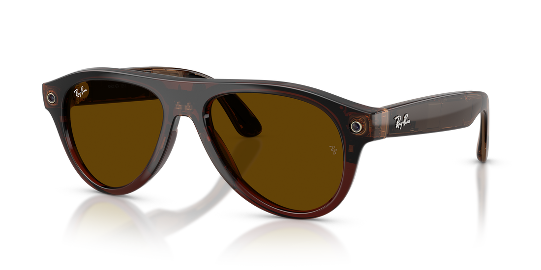 Solbriller ray-ban meta rw4016 aviator 6912jd marron pilot unisex størrelse 54mm - Detaljeret visning