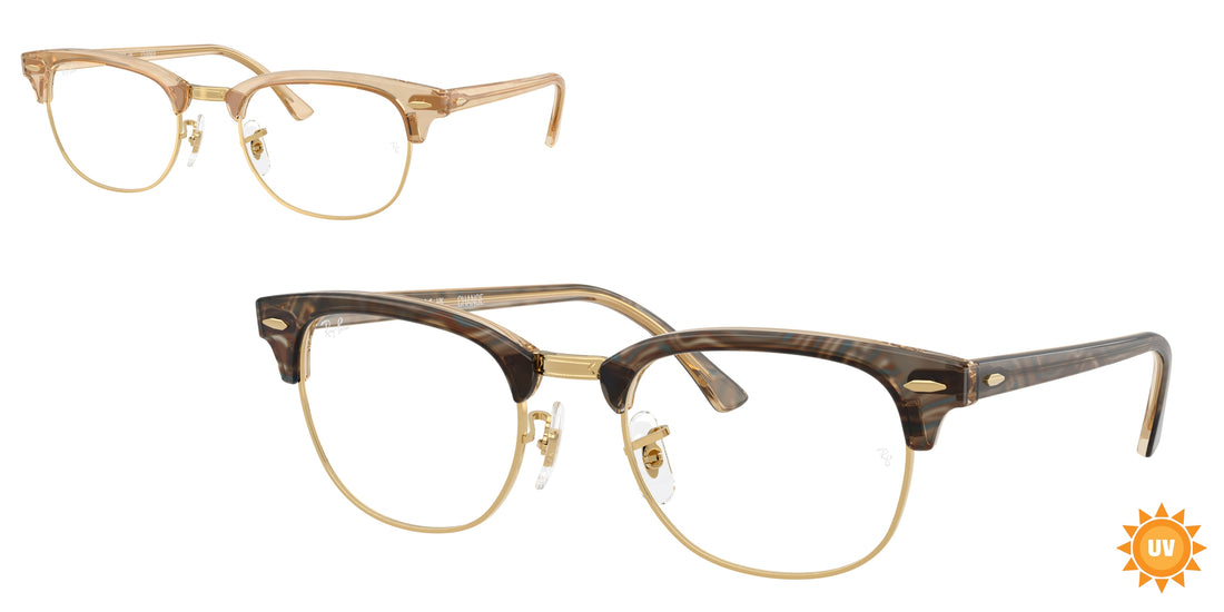 Brillen ray-ban rx5154 clubmaster 8294 marron square unisex größe 51mm - Hauptansicht