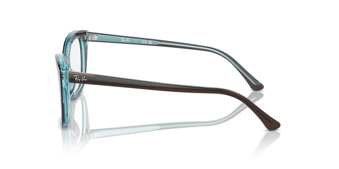 Brillen ray-ban rx5433 8366 marrón femenina größe 52mm - Detailansicht