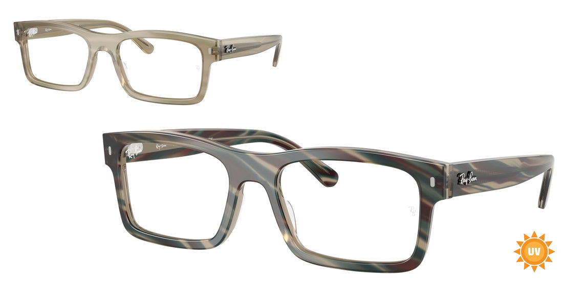 Brillen ray-ban rx5435 8381 gris rectangular unisex größe 56mm - Hauptansicht