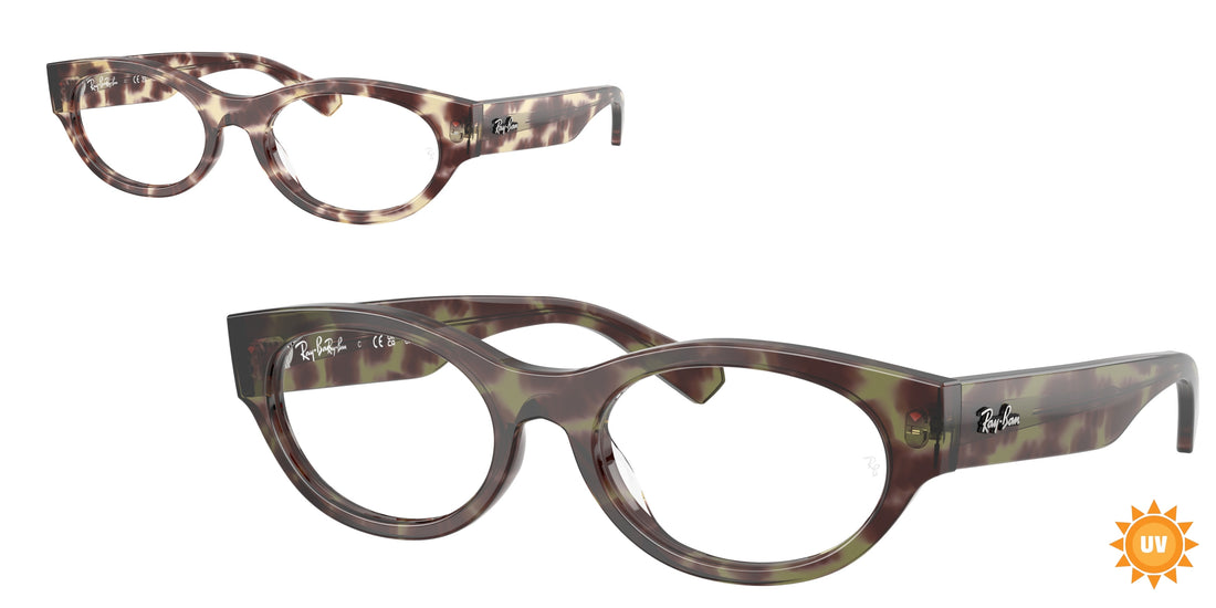 Brillen ray-ban rx5447 8459 marron oval unisex größe 53mm - Hauptansicht