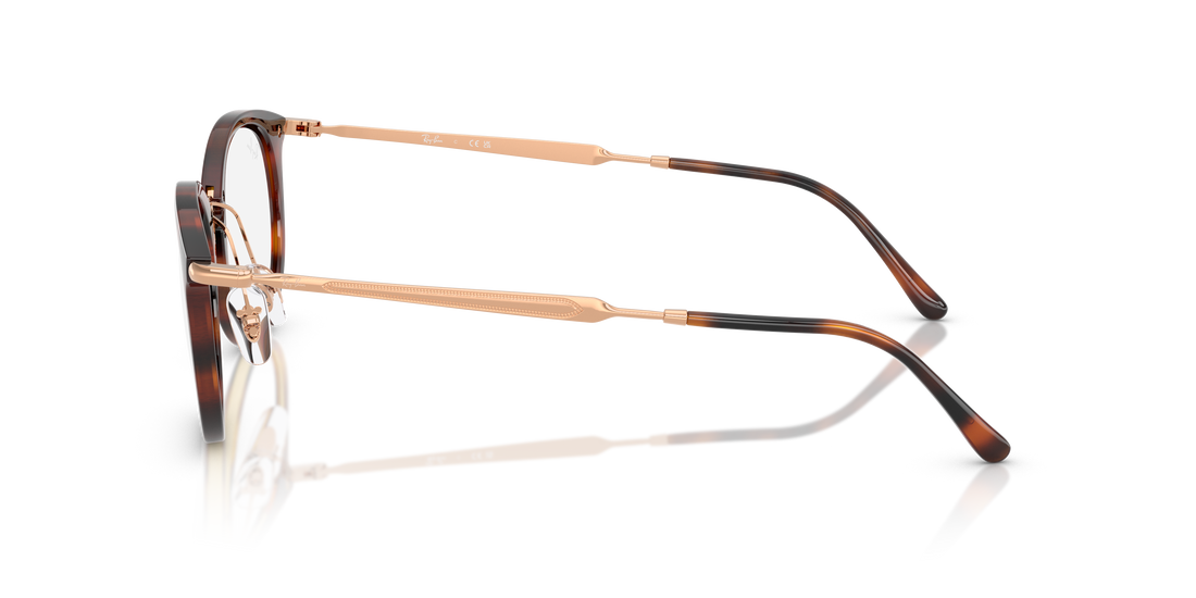 Occhiali da vista ray-ban rx7255 5687 marron oval unisex taglia 51mm - Vista dettagliata