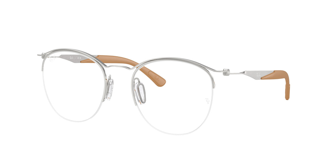 Brillen ray-ban rx7553 3216 plateado round unisex größe 52mm - Hauptansicht