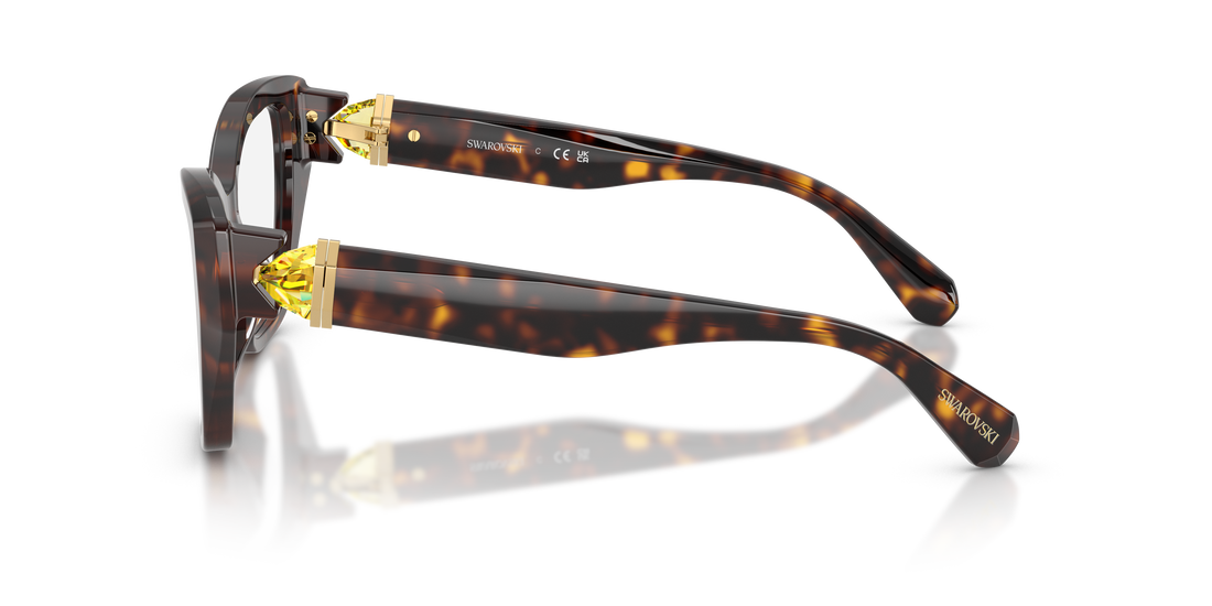 Brillen swarovski sk2050u 1002 havana cat eye femenino größe 54mm - Detailansicht