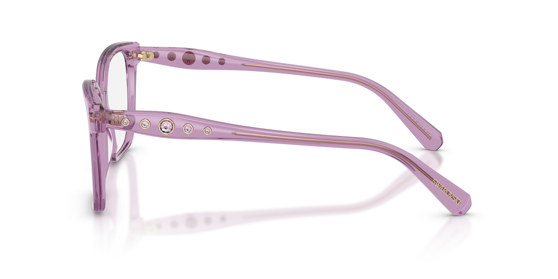 Óculos graduados swarovski sk2061 1096 violeta square femenino tamanho 53mm - Vista de detalhe