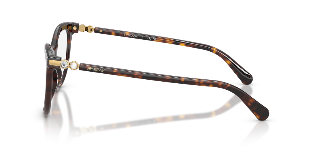 Prescription glasses swarovski sk2064 1002 havana round femenino size 53mm - Detailed view