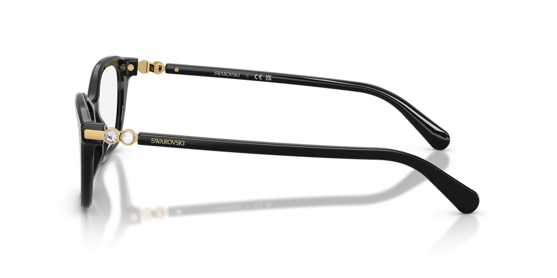 Óculos graduados swarovski sk2065 1001 negro pillow femenino tamanho 52mm - Vista de detalhe