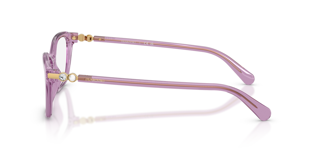 Óculos graduados swarovski sk2065 1096 violeta pillow femenino tamanho 52mm - Vista de detalhe