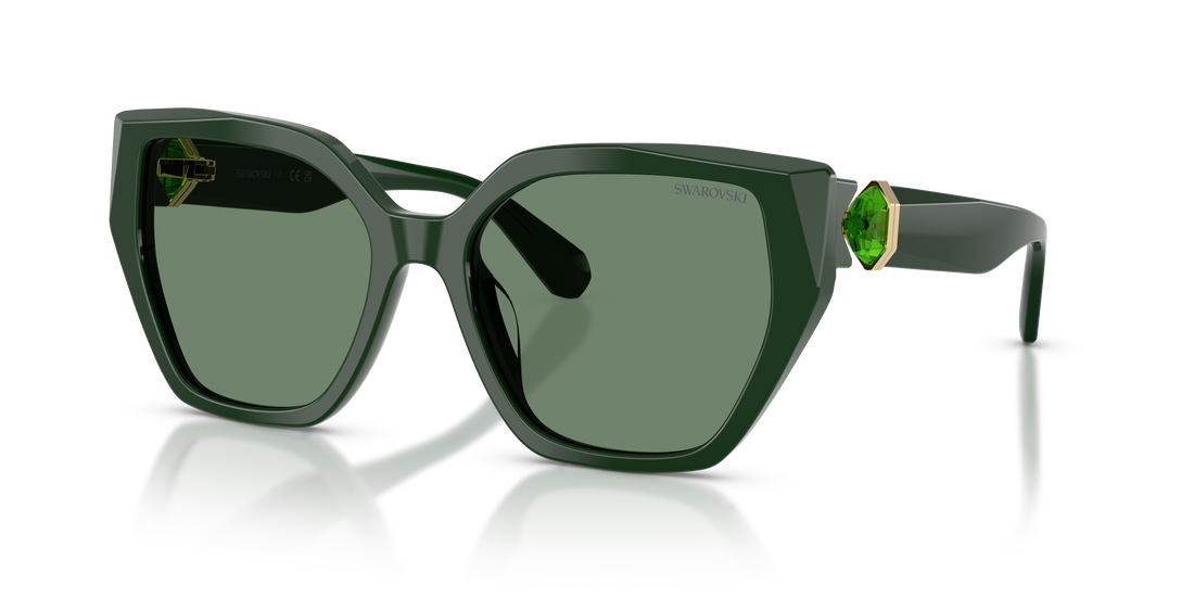 Occhiali da sole swarovski sk6044u 1026m1 verde irregular femenino taglia 56mm - Vista dettagliata