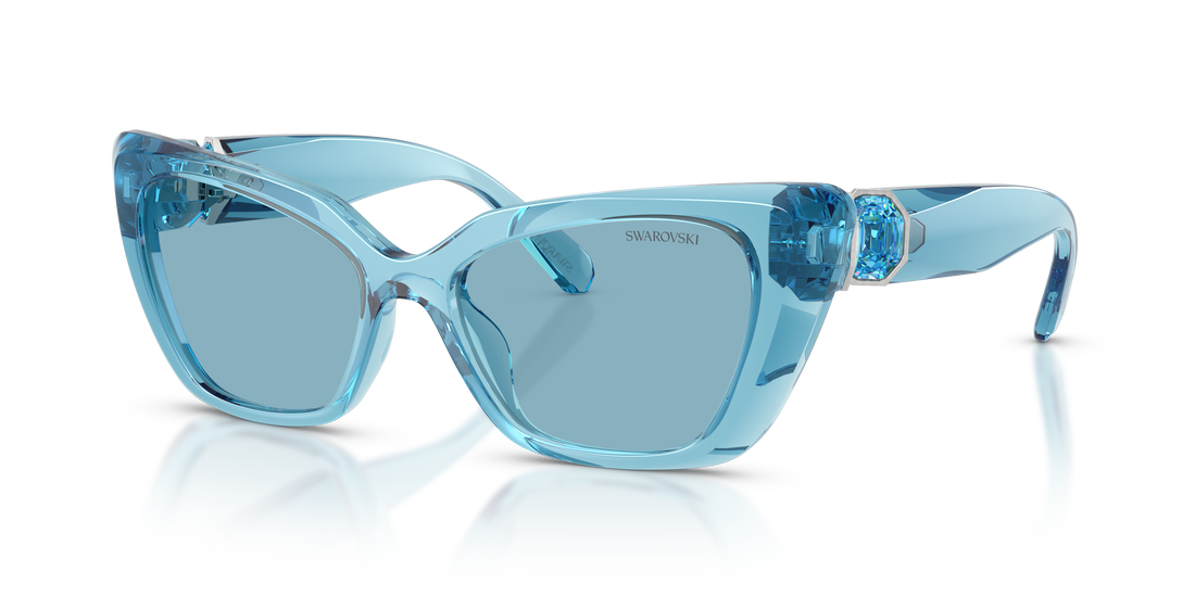 Occhiali da sole swarovski sk6047 107872 azul cat eye femenino taglia 54mm - Vista dettagliata