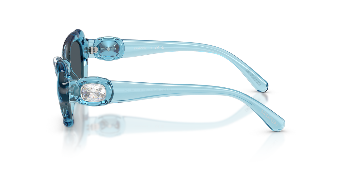 Óculos de sol swarovski sk6050 107887 azul cat eye femenino tamanho 52mm - Vista de detalhe