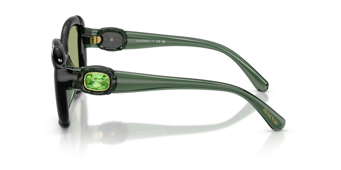 Óculos de sol swarovski sk6051u 104382 verde butterfly femenino tamanho 53mm - Vista de detalhe