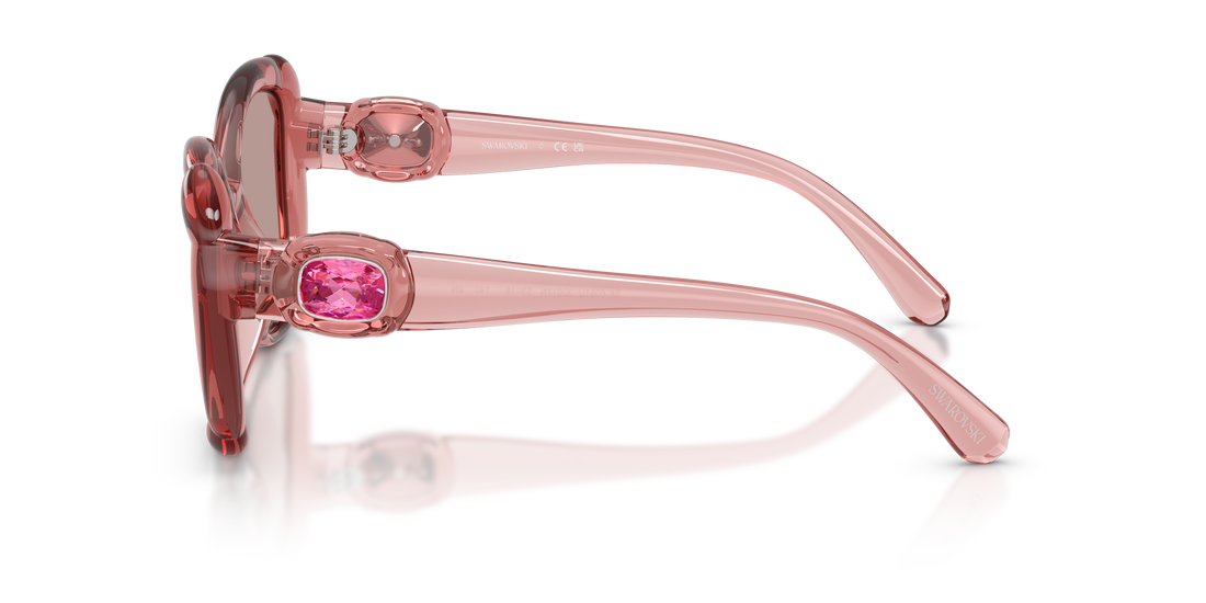 Óculos de sol swarovski sk6051u 30017n rosa butterfly femenino tamanho 53mm - Vista de detalhe