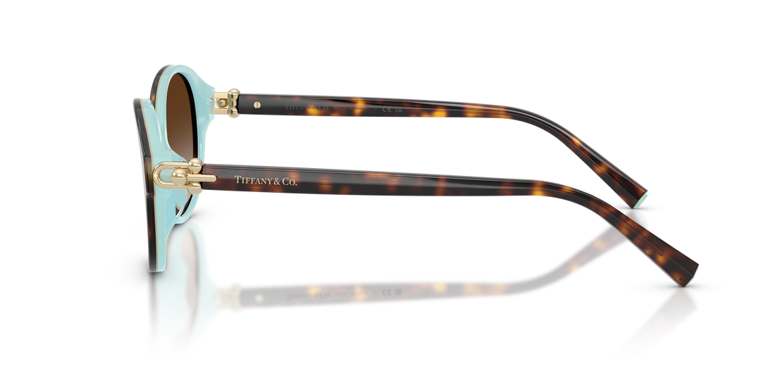 Occhiali da sole tiffany tf4263d 81343b marron round femenina taglia 54mm - Vista dettagliata