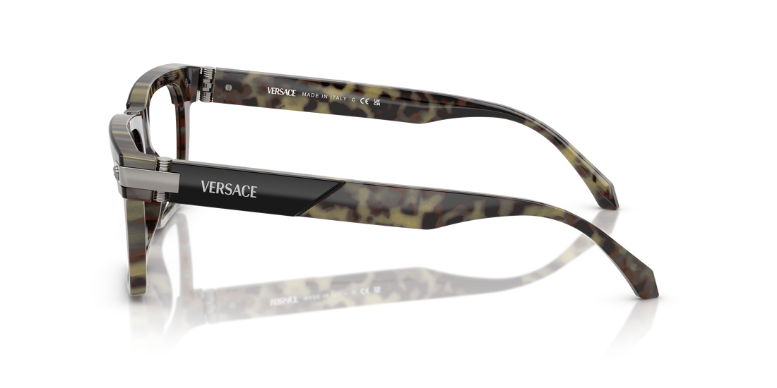 Occhiali da vista versace ve3354 5456 havana rectangular masculino taglia 57mm - Vista dettagliata