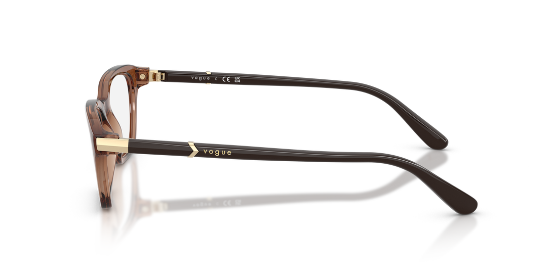 Occhiali da vista vogue eyewear vo5698 3297 marron cat eye femenino taglia 52mm - Vista dettagliata