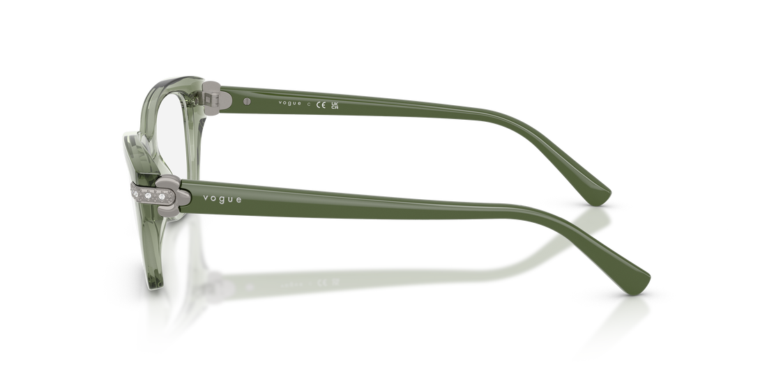 Lunettes de vue vogue eyewear vo5704b 3022 verde cat eye femenino taille 52mm - Vue détaillée