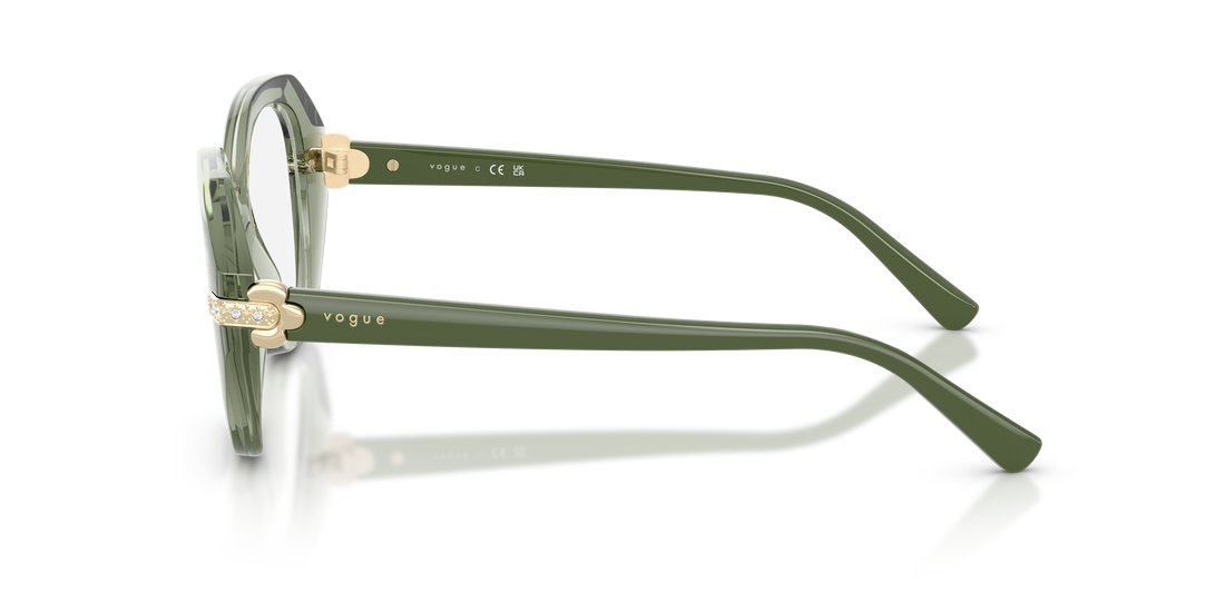 Lunettes de vue vogue eyewear vo5705b 3022 verde irregular femenino taille 50mm - Vue détaillée