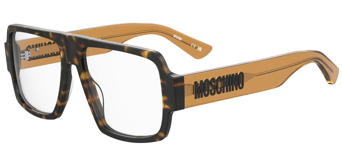Óculos graduados moschino mos644 086 havana rectangular flat top masculino tamanho 56mm - Vista principal