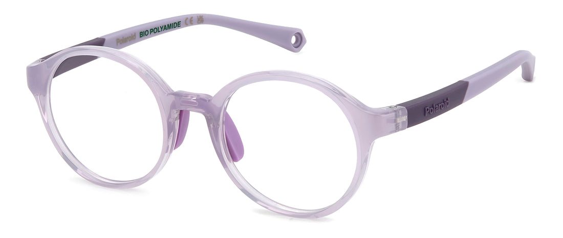 Brillen polaroid kids pld d841 789 violeta round infantil größe 43mm - Hauptansicht