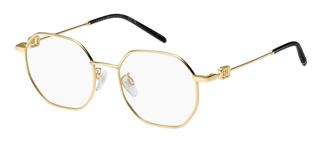 Óculos graduados tommy hilfiger th 2168/f j5g dorado rectangular geometrical femenino tamanho 53mm - Vista principal