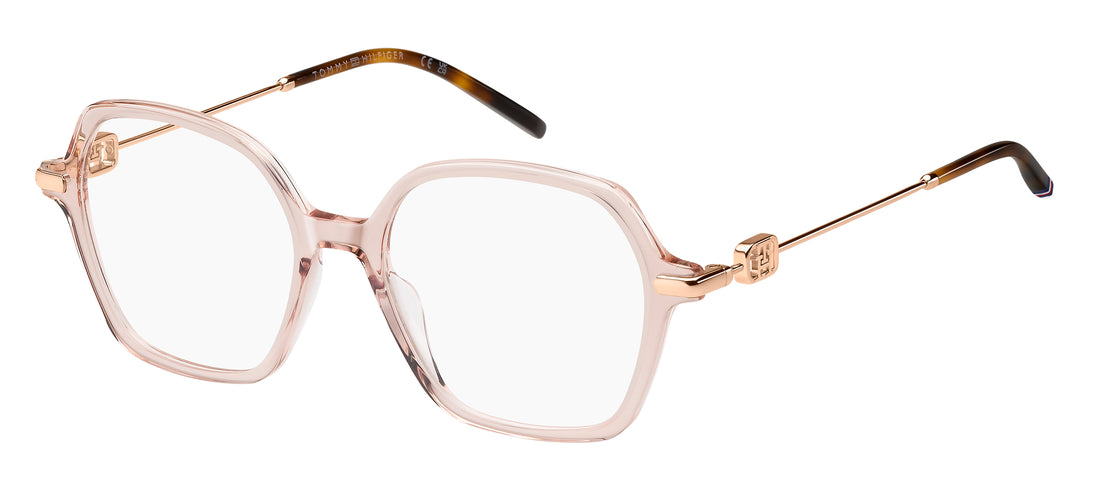 Óculos graduados tommy hilfiger th 2154 35j rosa rectangular femenino tamanho 50mm - Vista principal