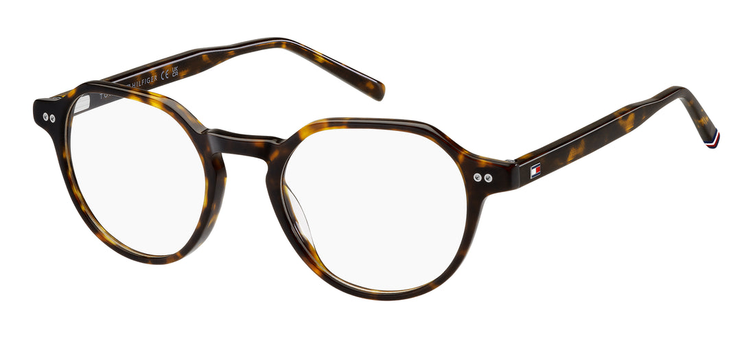 Occhiali da vista tommy hilfiger th 2128 086 havana round geometrical masculino taglia 50mm - Vista principale