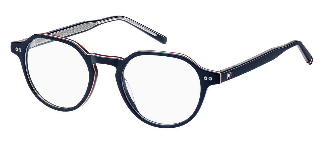 Occhiali da vista tommy hilfiger th 2128 s9w azul round geometrical masculino taglia 50mm - Vista principale