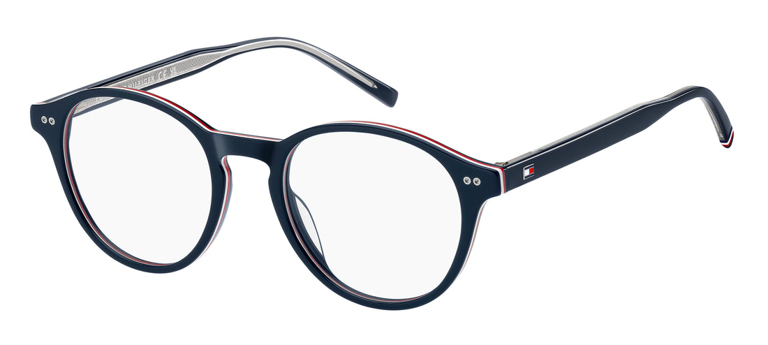 Óculos graduados tommy hilfiger th 2129 8ru azul pantos masculino tamanho 51mm - Vista principal
