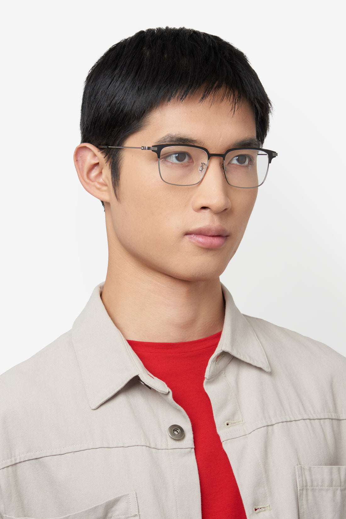 Gafas graduadas tommy hilfiger th 2235/f ti7 negro rectangular masculino talla 53mm - Vista de detalle
